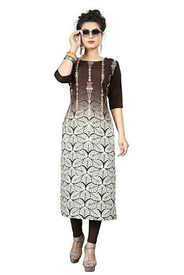 Kurtis for Women' Straight Printed Crepe