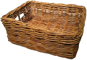 Cesta rectangular de mimbre para almacenamiento, tamaño pequeño: Amazon