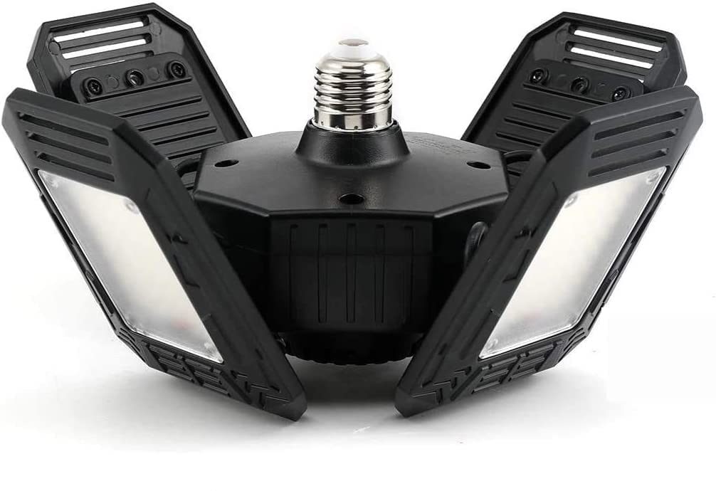 Photo 1 of Deformable LED Garage Lights - 12000 Lumen 6500K Daylight 120W, Four Leaf Garage Organization Ceiling Lighting