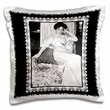 BLN Vintage Photographs of History and People 1800s - 1900s - Miss Anderson,1908 by Allvin Landson Coburn Photo of a Victorian Era Woman Dressed in White - 16x16 inch Pillow Case (pc_160839_1)