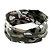 Yeshan 6 Pack Moisture Wicking Elastic Headband,Hairband,Stretch Head wrap for Running Workout Yoga and Fitness,Camouflage Design