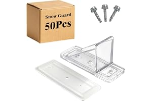 ApxRoufin Roof Snow Guards, 50 Pack Snow Stops for Metal Roofs, Prevent Sliding Ice Snow Stop Buildup with Gasket and Screws,