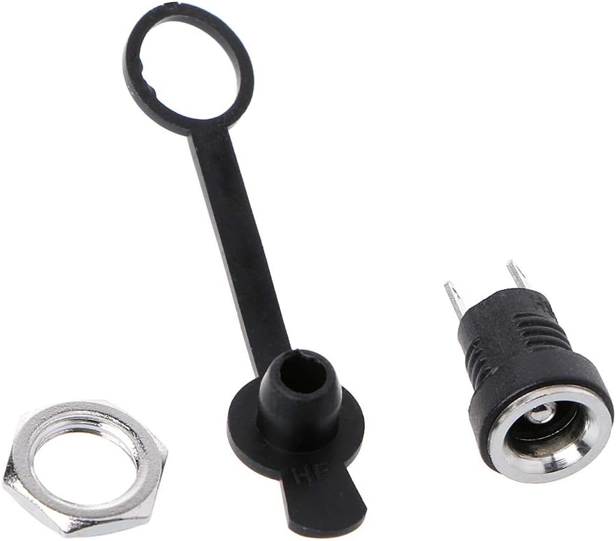 Yuanmaoao 5.5mmx2.5mm Female DC Power Outlet Jack Plug Socket with Waterproof Cap