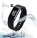 Iwown i6 pro Waterproof Bluetooth 4.0 IP67 Smart Band Bracelet 24-hour Real-time Heart Rate Monitor Fitness Tracker Wristband for Andriod IOS Black