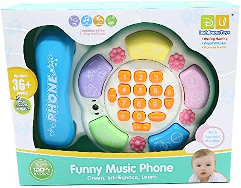 Rocinha Portable Educational Emulational Phone Toy with Flashing Light Music Funny Musical Telephone Electronic Learning Toy Gifts for Boys, Girls