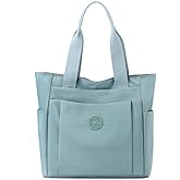 YANAIER Nylon Lightweight Handbag for Women Tote Purses Multi-pocket Shoulder Bag for Work Travel