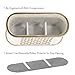 Makeup Brush Holder, Diamond Lattice Bathroom Organizer Countertop, Decorative Bathroom Counter/Vanity Organizer, 3 Slot Cosmetic Brushes Caddy/Hair Accessories Storage, Gift Packaged (White/Gold)