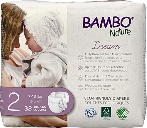 Bambo Nature Premium Baby Diapers - French/English Packaging, Size 2, 192 Count