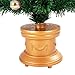Goplus 4ft Artificial Christmas Tree Green Optical Fiber 130 Tips PVC with 41 Plastic Colorful Balls & Golden Star Solid Base Premium Decorations Full Tree (4 FT Fiber Optic)