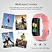 Fitness Tracker, Ouliou Activity Tracker with Heart Rate Monitor,Blood Pressure Monitor, IP67 Waterproof, Step Counter,Calorie Counter, Sleep Monitor for Kids/Woman/Man iOS Android(Pink)