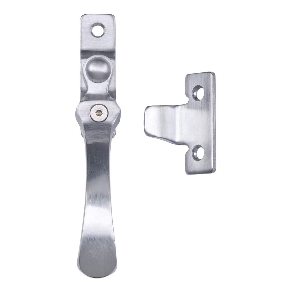 Carlisle Brass Victorian Casement Fastener (Wedge Pattern, Lockable, Satin Chrome, 58mm x 16mm, Brass, Silver)
