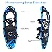Flashtek Snowshoes for men and women, Light Weight Aluminum Terrain Snowshoes + Free Carrying Tote Bag (Blue, 25'')