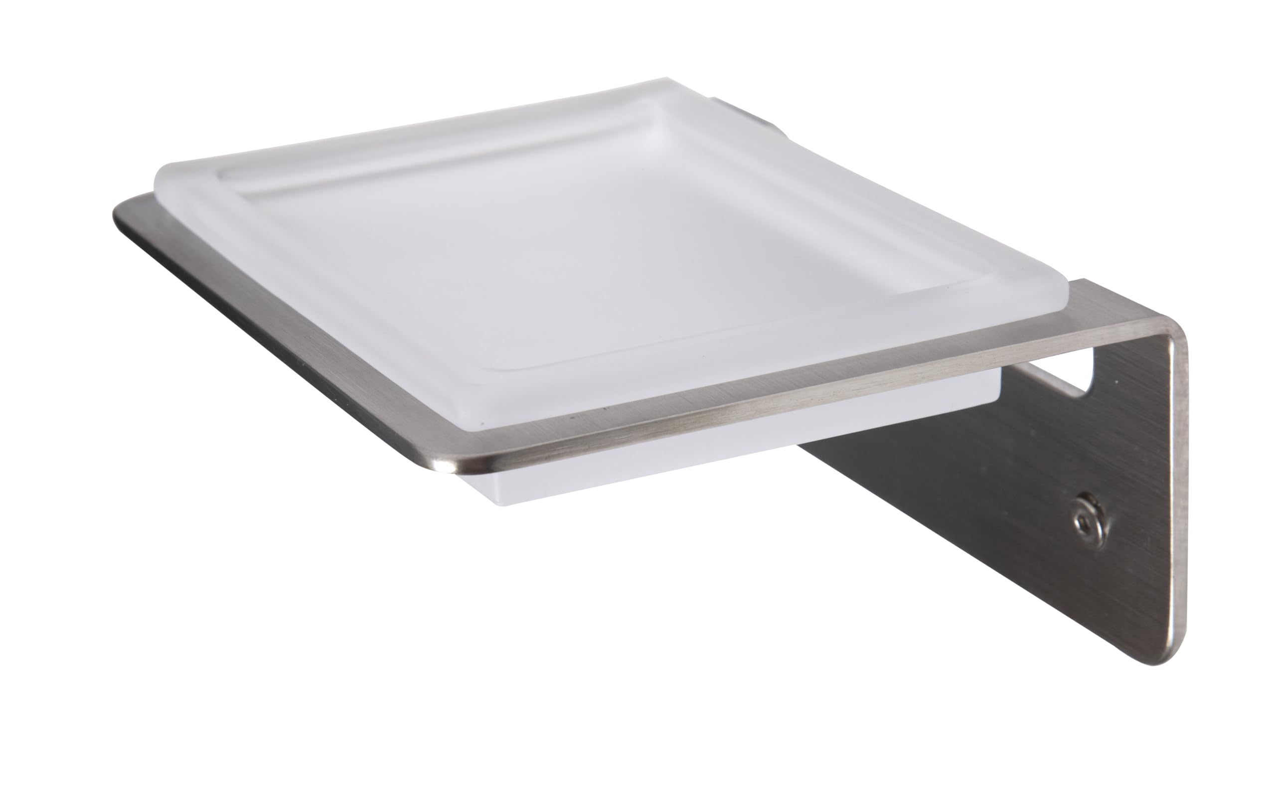 Croydex Columba Bathroom Storage Soap Dish Industrial Style - Ideal for Hospitality, Travel & Industrial Settings, Simple Allen Key Installation, Brushed Stainless Steel Finish, Fixings Included