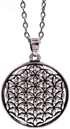 Eco Spirit Jewelry “Eco Friendly” Silver-Tone Zinc Alloy Flower of Life Pendant Necklace 17” +2” Ext