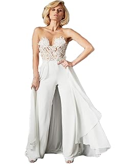 wedding romper with detachable skirt