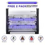 Electric Bug Zapper, iSiLER Indoor Insect Killer, 2800V Grid 20W Bulbs Mosquito Killer with UV Light Trap 6000sq.ft Coverage for Home Commercial Industrial Use, Free 2-Pack Replacement Bulbs Includ