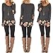 Vovotrade Women Elegant Floral Patchwork Casual Blouse Sweaters Ladies Long Sleeve T-Shirt Tops Sweatshirt (Gray, S)