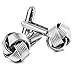 Jstyle Knot Cufflinks for Men Shirt Cufflinks Black Silver Tone Unique Business Wedding