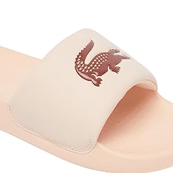 Lacoste Women's Serve Slide, Peach Croc, 9