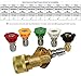 Hurleco Pressure Washer Nozzle Tips and Quick Connect Pivot Coupler – ¼ in, 3.0 GPM, 1500-3750 PSI, 0, 15, 25, 45, 60 – for Most Power Washer Spray Wands and Accessories – Free Industrial Cotton Bag