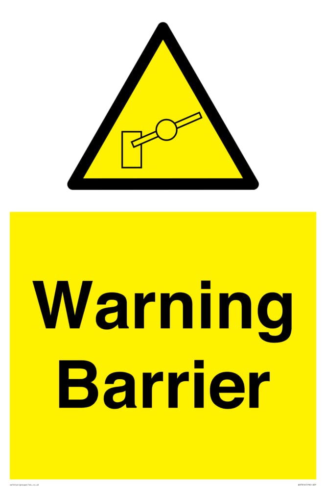 Warning Barrier Sign - 400x600mm - A2P
