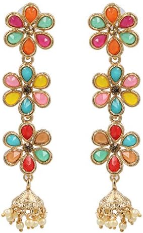 Quality Floral Gold Plated Stylish Fancy Party Wear Earrings For Women & Girls Eid Special Gift