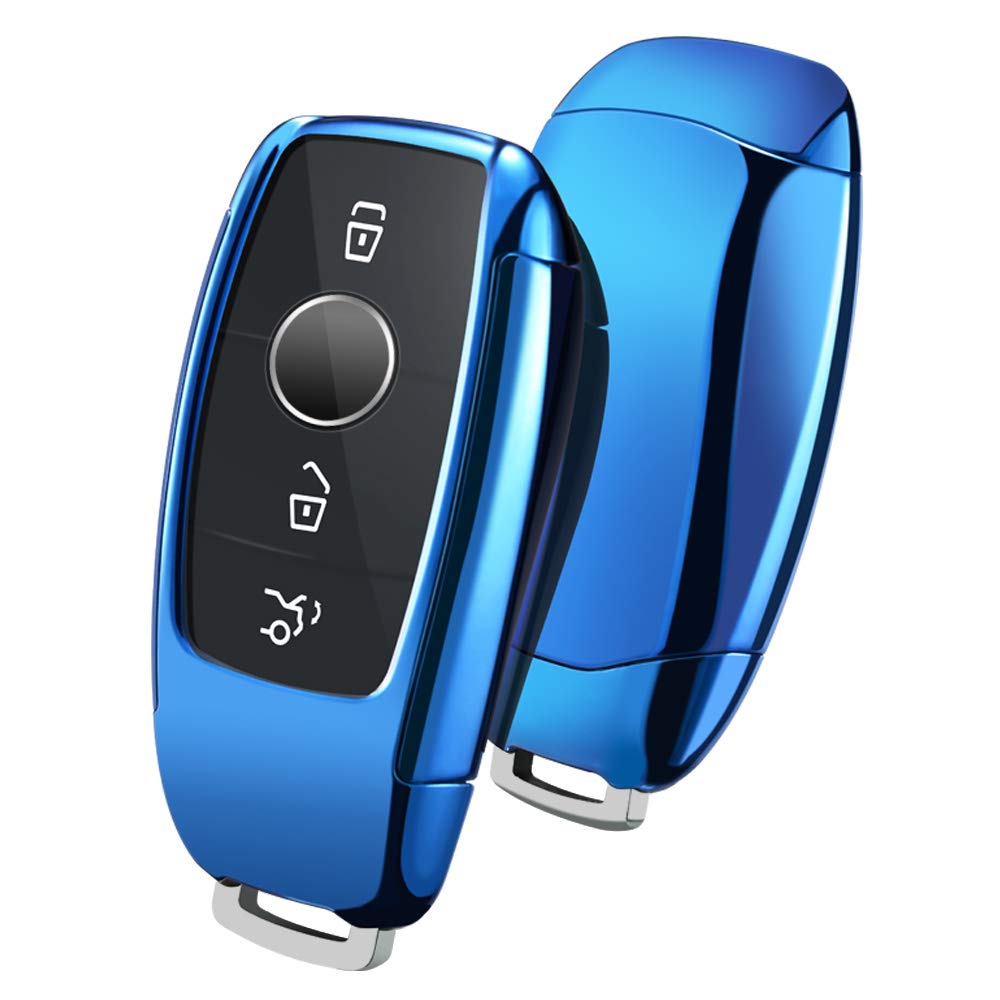 OATSBASF Car Key Cover Compatible with Mercedes Benz,Car Key Box for Benz E Class 2017 S 2018 (Blue) โ image 1