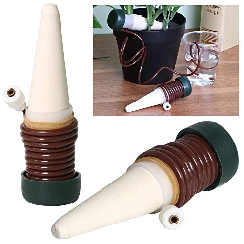 DOCA Watering Stakes Automatic Plant Watering System, 6-Pack Ceramic Plant Waterers - Self Irrigation Watering Spikes - Drip Irrigation Gardening Tools for Houseplant Indoor Outdoor Office Plant