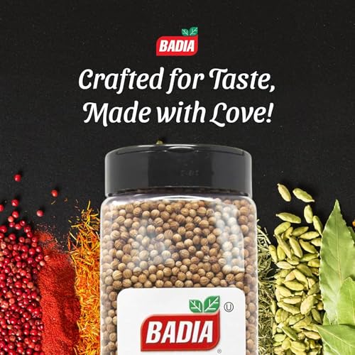 BADIA CORIANDER SEEDS WHOLE, 12 OZ – GOURMET SPICE SEASONING FOR COOKING & FLAVORING
