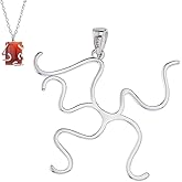 Hobbspring 1Pc 925 Sterling Silver Claw Prong Blank Pendant 5 Claw Pendant Setting 1.14x1.08 inch Platinum Platinum Irregular Blank Gem Holders for DIY Necklace Jewelry Craft