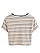 DIDK Women's Contrast Neck Rib Knit Striped Crop Tee Top Multicolor S
