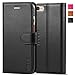 iPhone 6s Case, TUCCH® Wallet Leather Case for iPhone 6s / iPhone 6 (4.7 inch), Leather Wallet Cover Folio Book Cases with Kickstand, Business Card Slots, Cash Clip, Magnet Closure, Black with Red