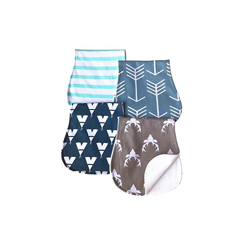 Baby Burp Cloths Baby Burp Set Curved Absorbent and Soft Valuable 4 Pack