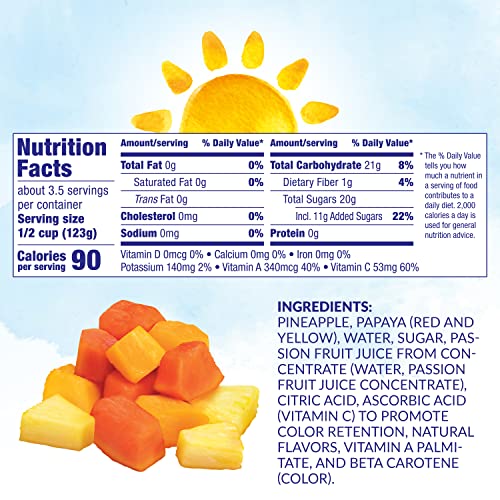 DOLE CANNED MIXED TROPICAL FRUIT (PINEAPPLE & PAPAYA) IN LIGHT SYRUP & PASSION FRUIT JUICE, 15.25 OZ
