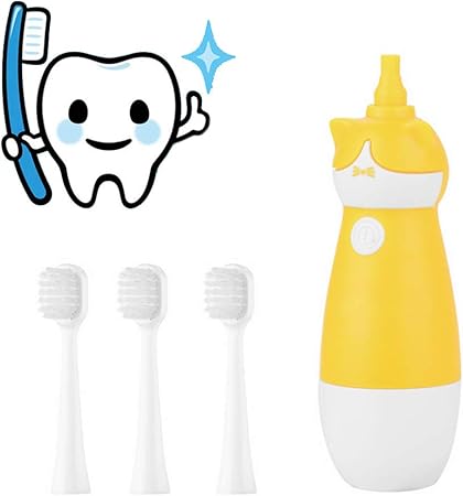 Cepillo De Dientes Electrico Para Ninos Gato De Dibujos Animados Patron De Onda De Sonido Cepillo De Dientes Electrico Pelo Suave Cepillo De Dientes Limpio Higiene De Los Dientes Orales Amarillo Amazon Es Hogar
