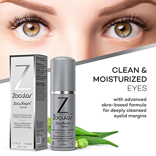 Zocular ZocuFoam Foaming Eyelid Cleanser – Gentle pH-Balanced Cleansing Foam – 50 mL