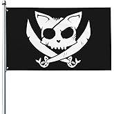 Pirate Cat Skull Flag 3x5 ft Garden Yard Banner Indoor Outdoor Decoration
