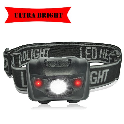 LED Headlamp Lights, With Red Strobe, Waterproof, For Kids Runner Hunting