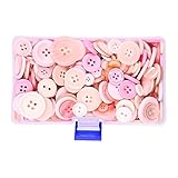 Supla 300Pcs Pink Buttons Assorted Colors Shapes Light Dark Green Sewing Bulk Button Mixed Button Different holes Buttons - Sewing Buttons