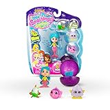 Splashlings Luminos 6 Pack - 5 Figures and One Surprise Hidden Glow in The Dark Magical Creature Figures.