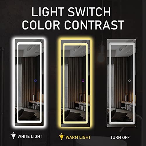 EVDINO 47"x15" LED Lighted Wall Mounted Mirror, FullLength Mirror with