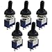 URBEST 10Pcs AC 125V 6A ON/OFF/ON 3 Position SPDT 3 Pins Toggle Switch w Black Waterproof Cover