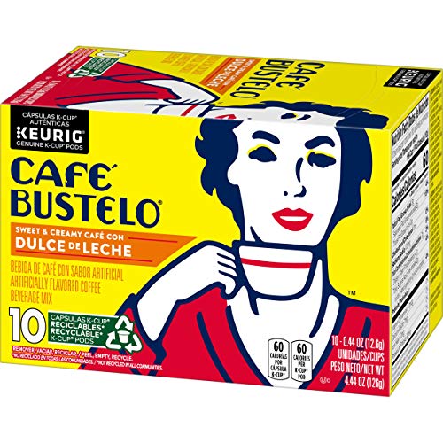 Café Bustelo Café con Dulce de Leche Flavored Espresso Style Coffee, 10 Count (Pack of 6)