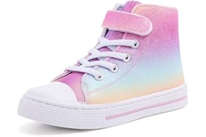 FUNCOO PLUS Kids Toddler Sneakers Girls Boys High Top Canvas Shoes Unisex-Child Casual Shoes