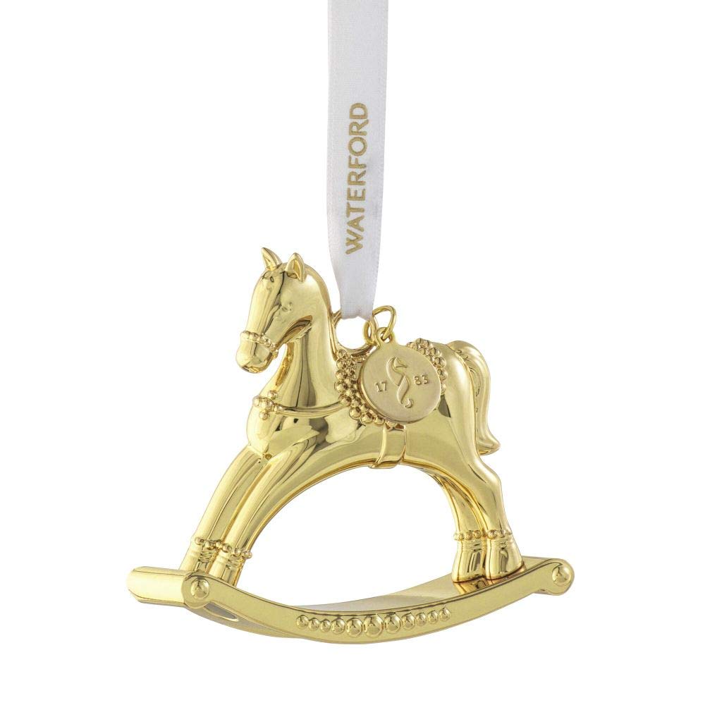 Christmas Rocking Horse Golden Ornament