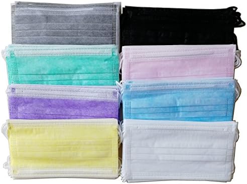80 Pcs Earloop Disposable Surgical Face Flu Masks, 3 Ply Thicker Super Filter Pollen Dust and Bacteria, Anti allergy Dental Medical Procedure Mask For People With Allergies And The Flu 8 Colors