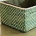 Baskets Woven Maize Storage Bins Set of 3,Kingwillow. (Green,Rectangular)