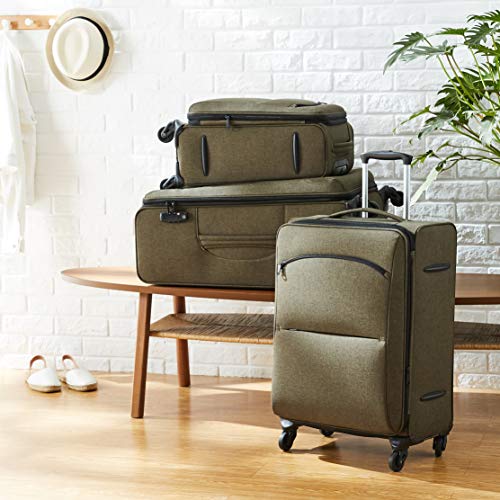 Amazon Basics Urban Softside Spinner Luggage, 3Piece Set, Green