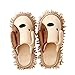 Frjjthchy Cartoon Dog Mop Slippers Microfiber Clean Dusting Slippers Detachable Mopping Shoes for Office Home Room (Khaki)
