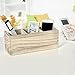 Wood Remote Control Holder Caddy, Rustic Desktop TV Remote Storage Organizer with Adjustable Compartments, Multi-Functional Table Media Storage Caddy